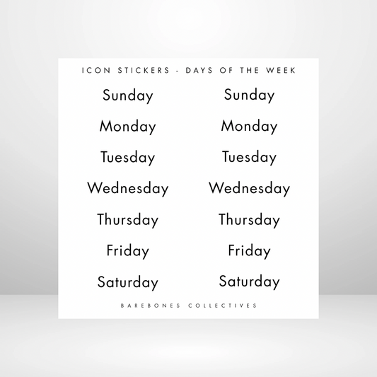 Days of the Week - Planning Sticker Sheet