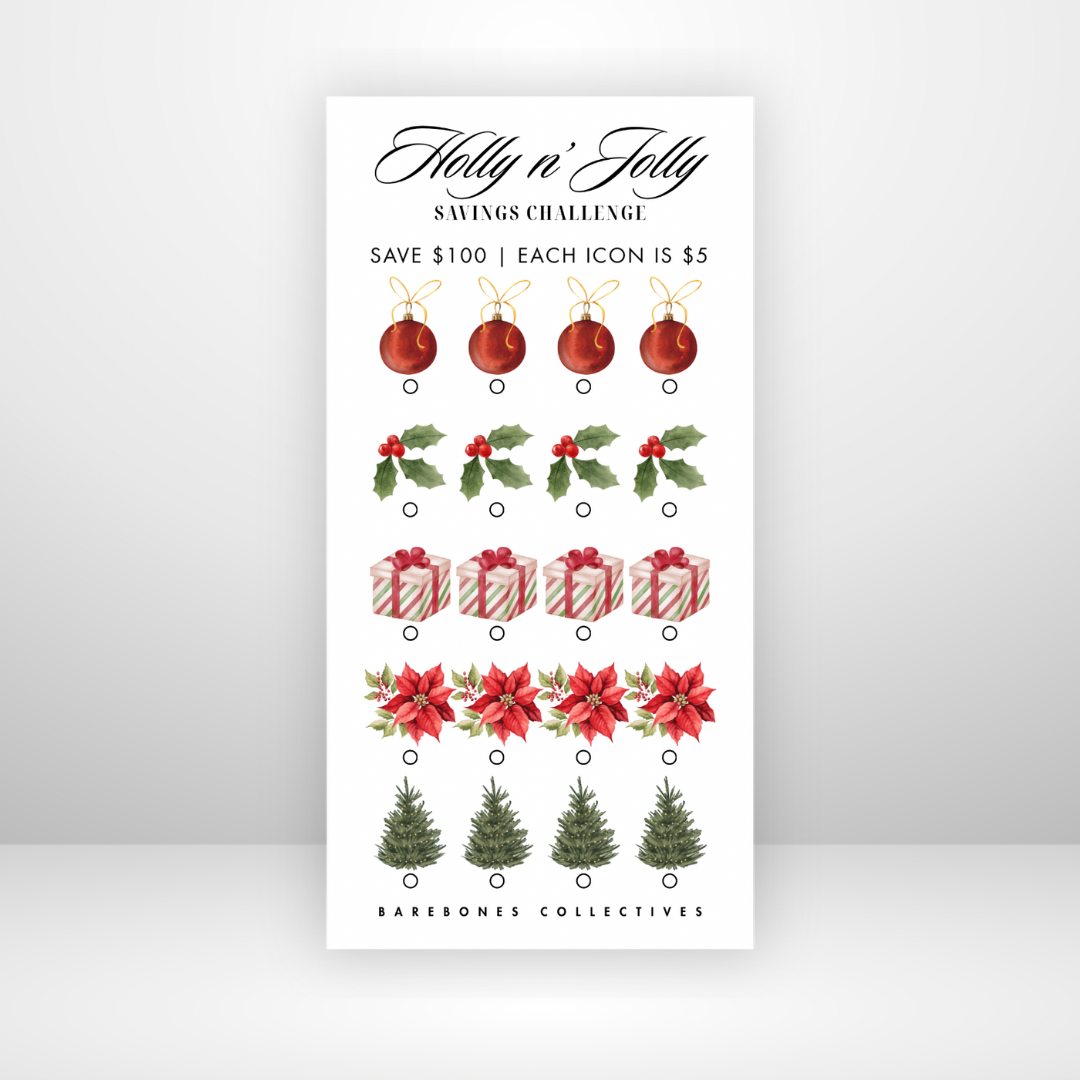 Holly n Jolly Christmas 3x6 Savings Challenge Save $100