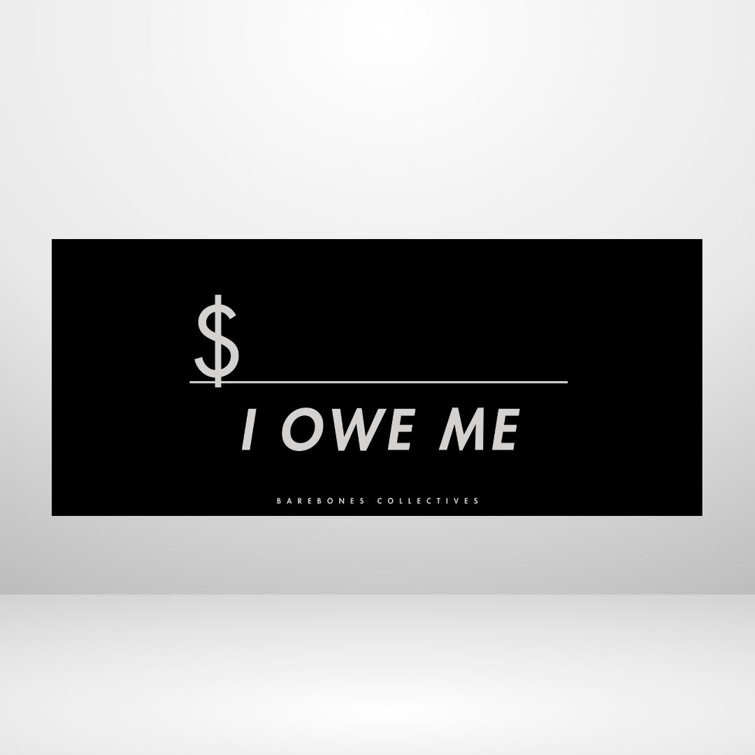 I Owe Me - Noir Set of 4 Cash Place Holders