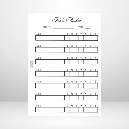 Habit Tacker Style 1 Page A5 Inserts