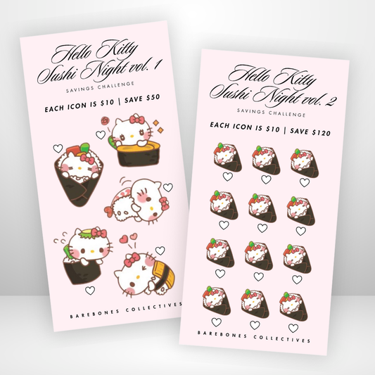 Hello Kitty Sushi Night Savings Challenge & Envelope Set #1
