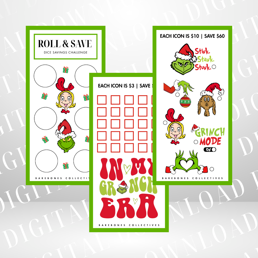 Grinch #1 Set of 3 Savings Challenges DIGITAL DOWNLOAD