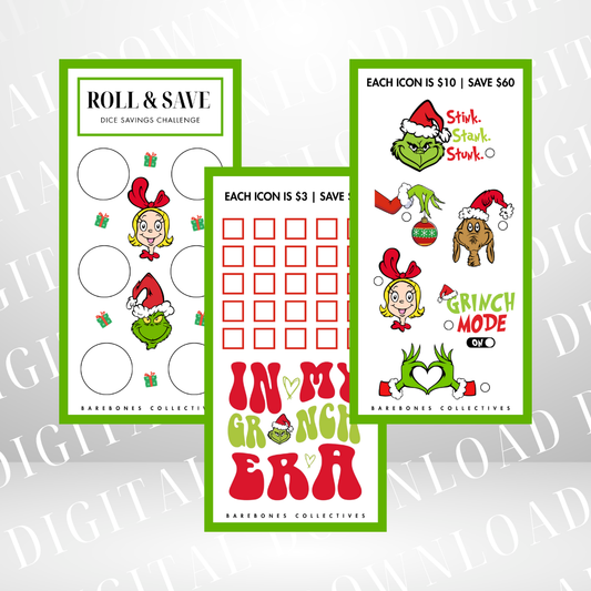 Grinch #1 Set of 3 Savings Challenges DIGITAL DOWNLOAD