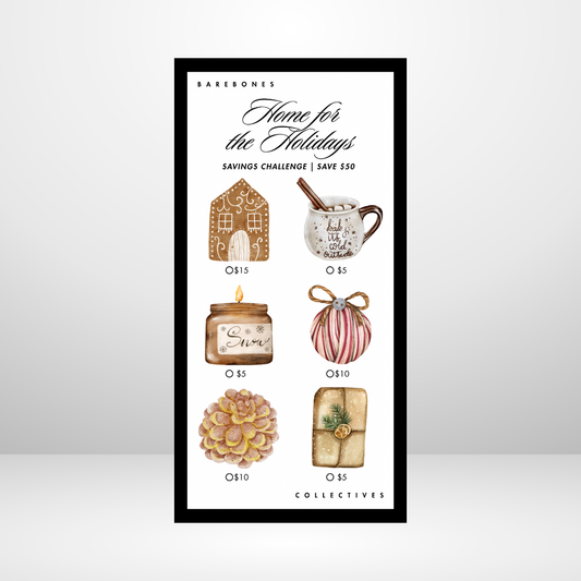 Home for the Holidays Barebones Savings Challenge Save $50