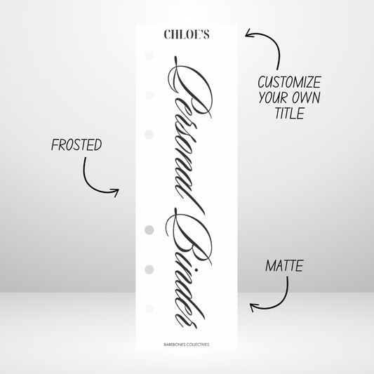 Personal Binder Tabbed Binder Divider Customizable