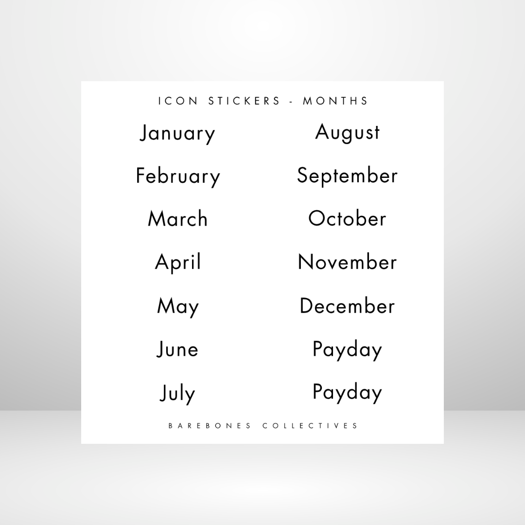 Months - Planning Sticker Sheet
