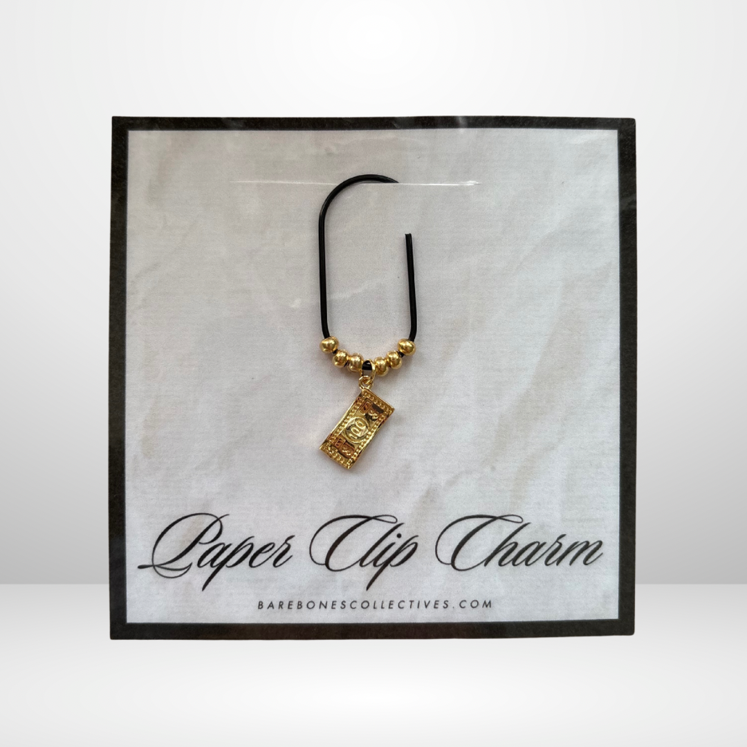 Money Manifest Gold Paper Clip Charm