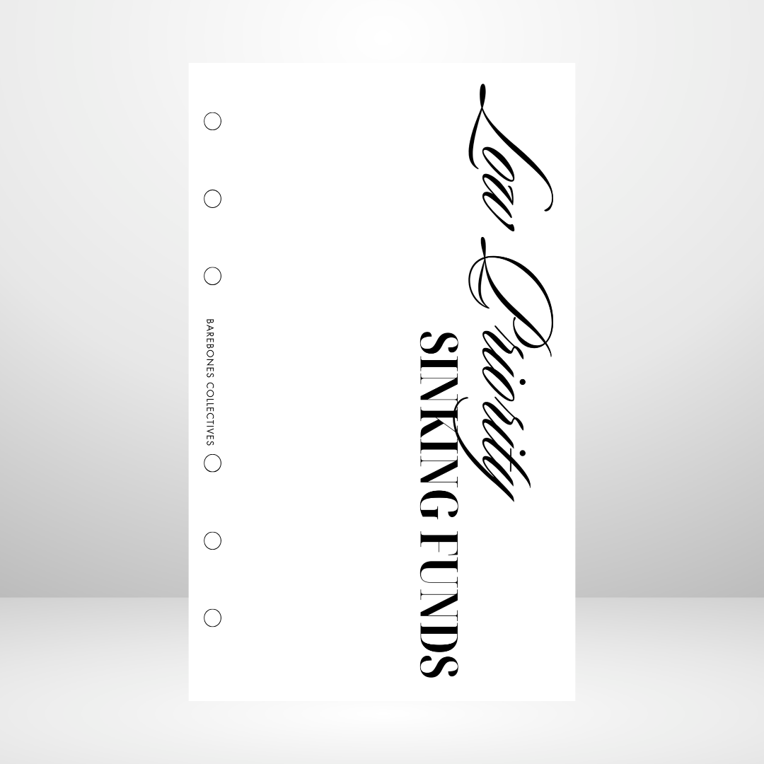 Low Priority Sinking Funds Matte Vellum Personal Size Dashboard
