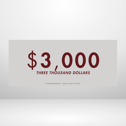 $100 - $50,000 - Reverse Black Cherry Set of 4 Cash Place Holders