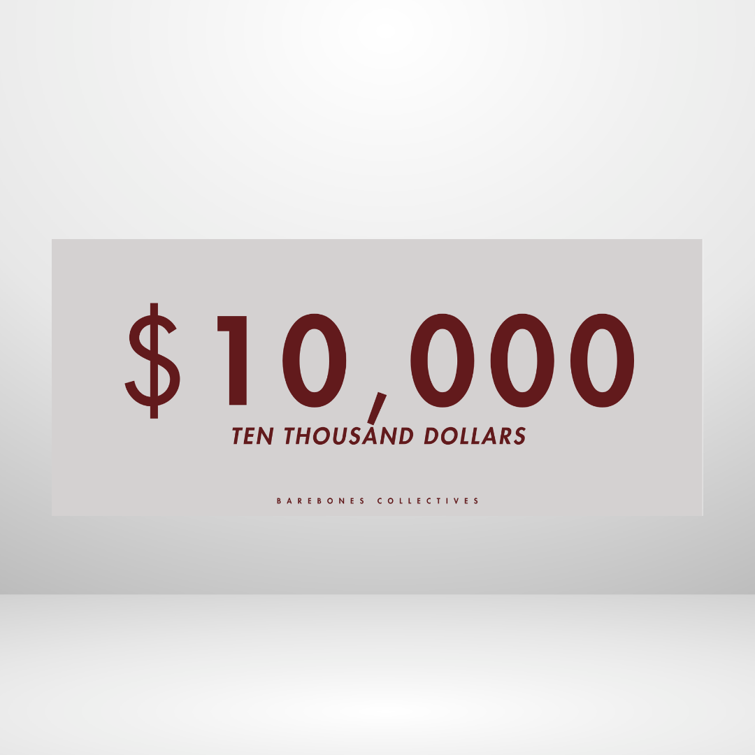 $100 - $50,000 - Reverse Black Cherry Set of 4 Cash Place Holders