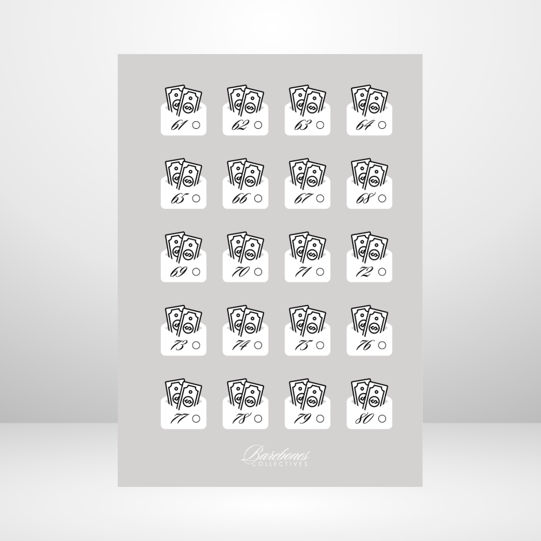 100 Envelope Barebones Savings Challenge A5 Version 1