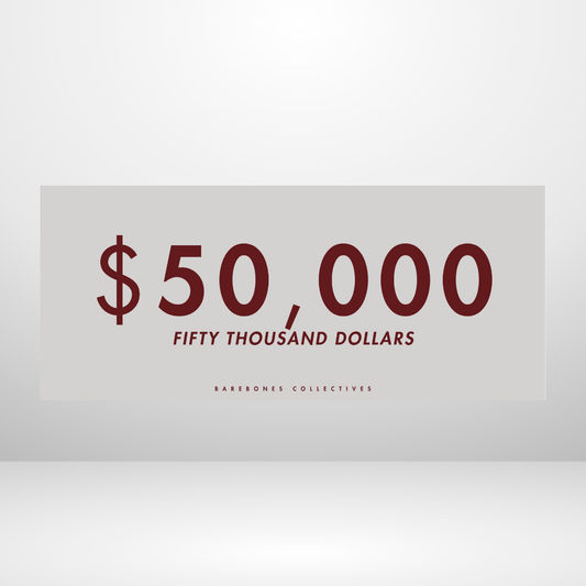 $100 - $50,000 - Reverse Black Cherry Set of 4 Cash Place Holders