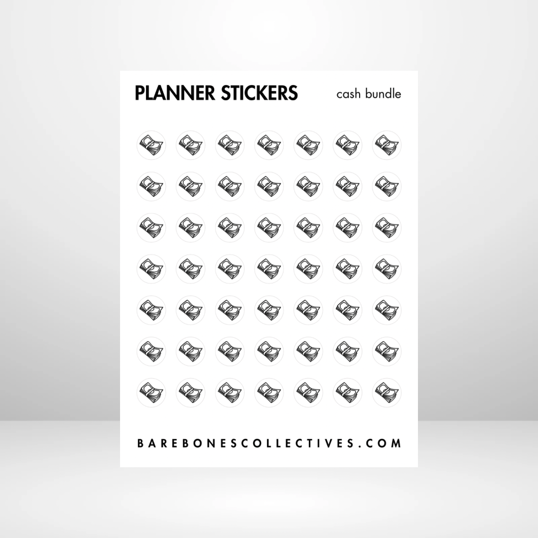 Cash Bundle Icon 3x4 Sticker Sheet