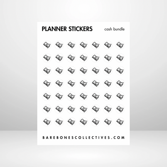 Cash Bundle Icon 3x4 Sticker Sheet