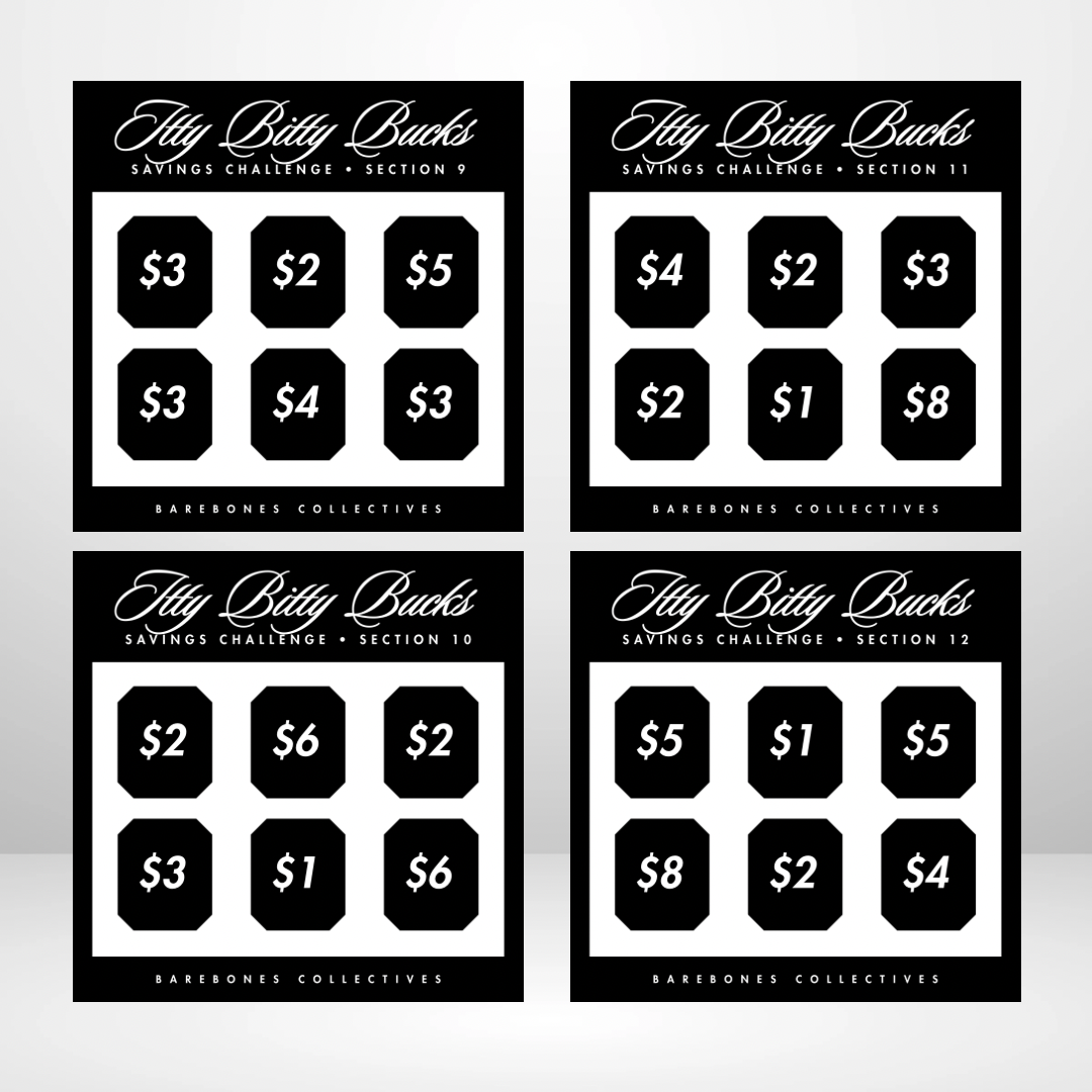 Itty Bitty Bucks Saving Challenges and Envelopes Bundle