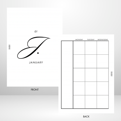 Barebones Monthly Planner A5 Inserts