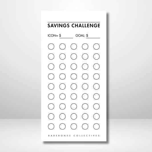 Customizable Savings Challenge Notepad