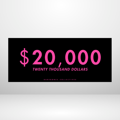 $100 - $50,000 - Pink Lust Set of 4 Cash Place Holders