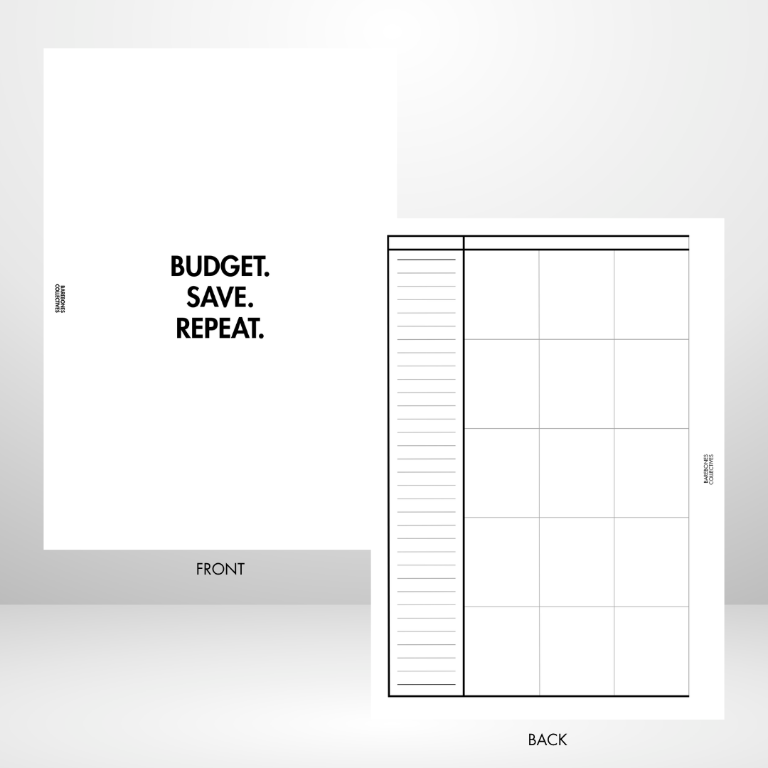 Barebones Monthly Budget Planner Fully Customizable A5 Inserts