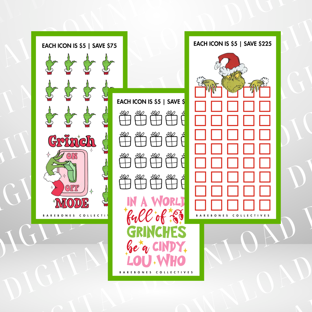 Grinch #2 Set of 3 Savings Challenges DIGITAL DOWNLOAD