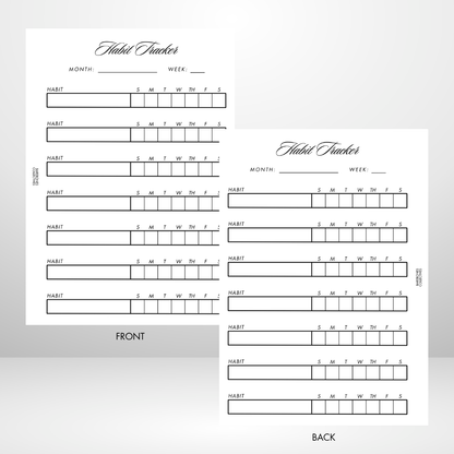 Habit Tacker Style 1 Page A5 Inserts