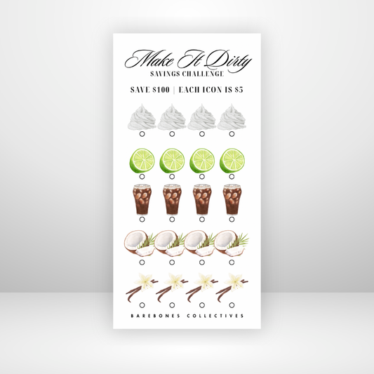 Make it Dirty Savings Challenge Save $100