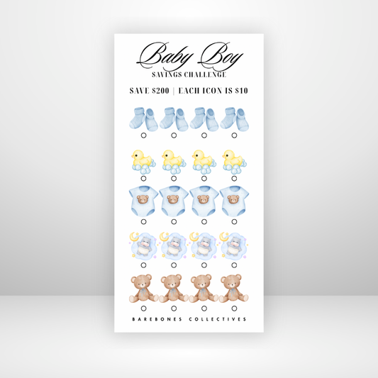 Baby Boy Savings Challenge Save $200