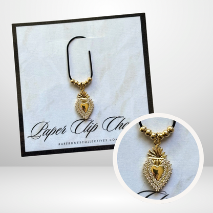The Sacred Heart Gold Paper Clip Charm