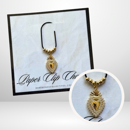 The Sacred Heart Gold Paper Clip Charm