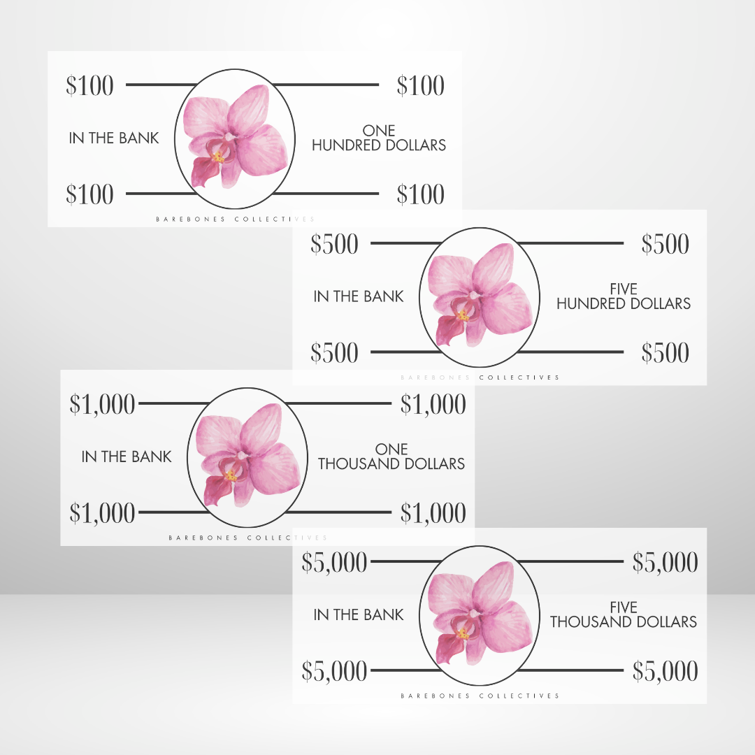 Orchids Cash Place Holders