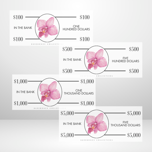 Orchids Cash Place Holders