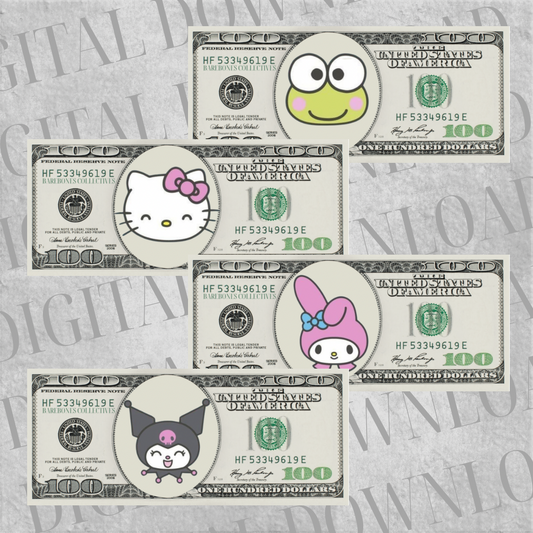 DIY Set of 4 Cash Place Holders $100 DIGITAL DOWNLOAD
