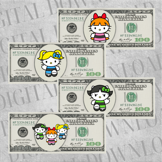 DIY Set of 4 Cash Place Holders $100 DIGITAL DOWNLOAD