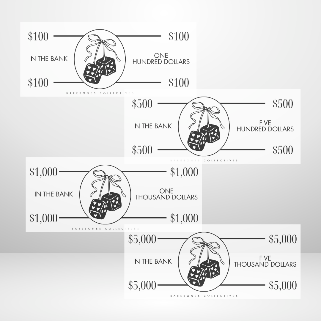 Cherry Dice Cash Place Holders