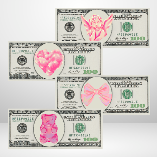 Girly Pop Cash Place Holders $100 Sets of 4