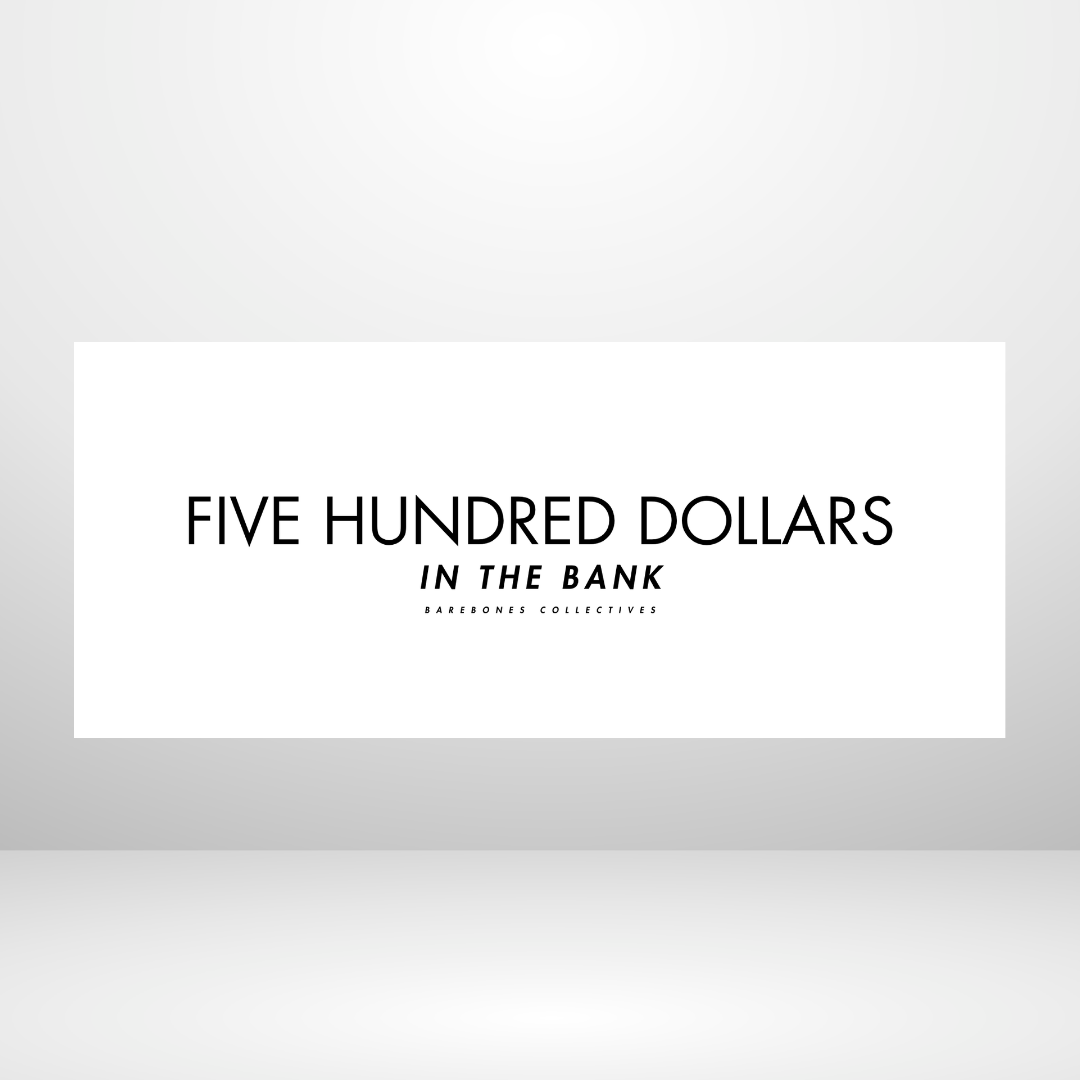 Barebones Minimal White $100 - $1,000 Cash Place Holders