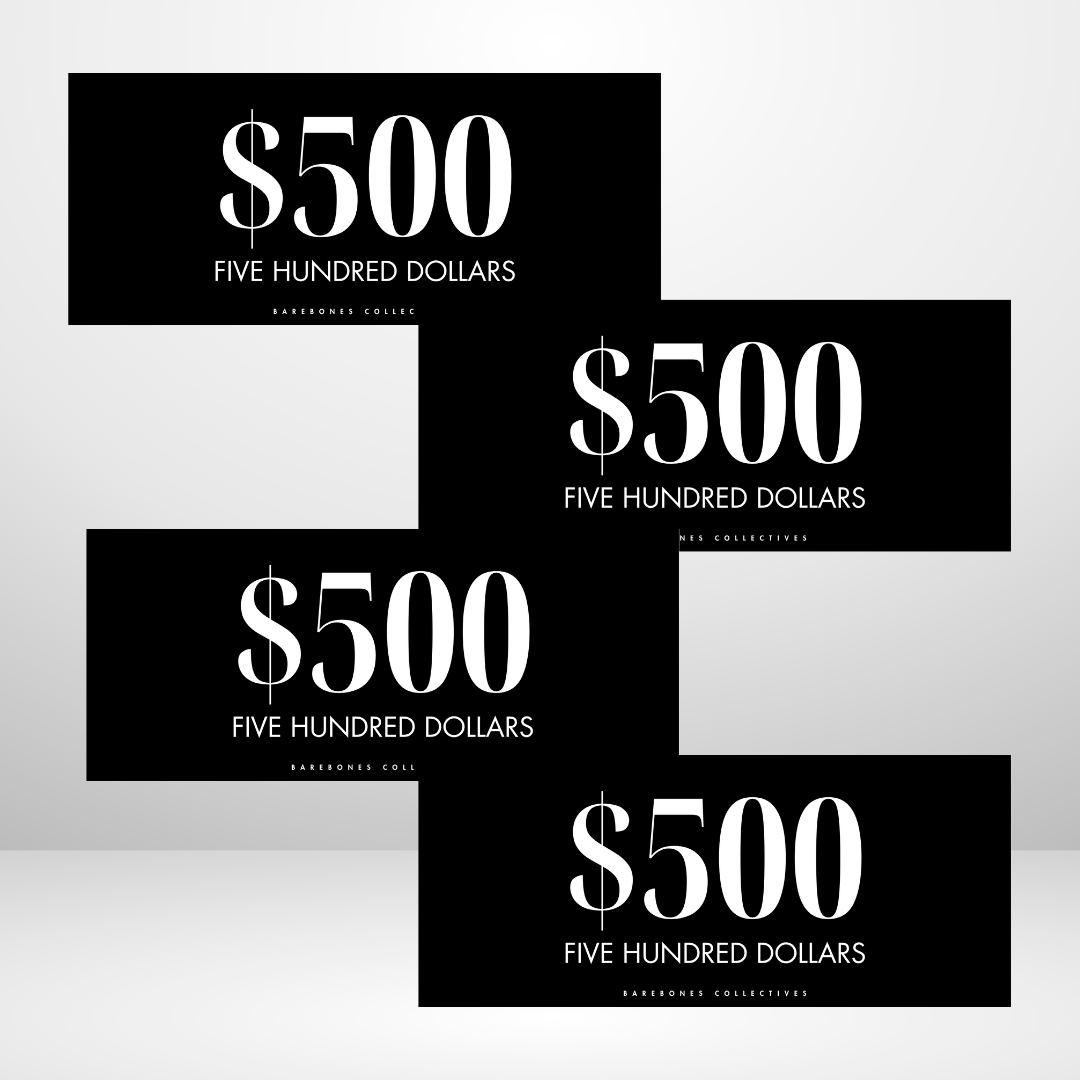 $100 - $20,000 Black Out Style Set of 4 Cash Place Holders