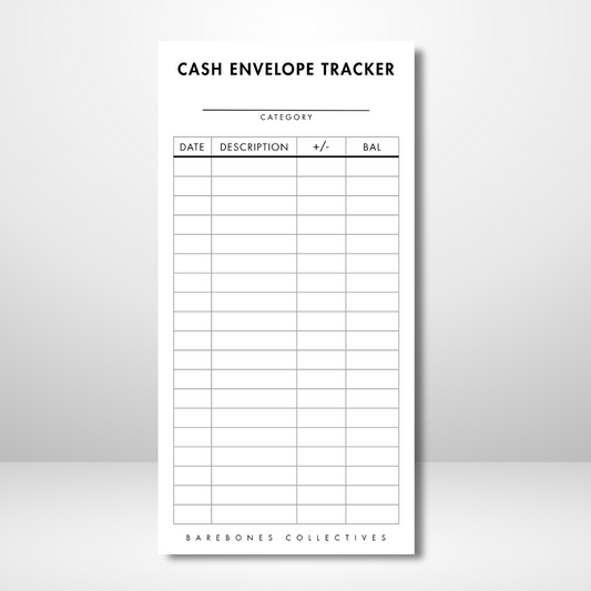 Cash Envelope Tracker Notepad With Description Section