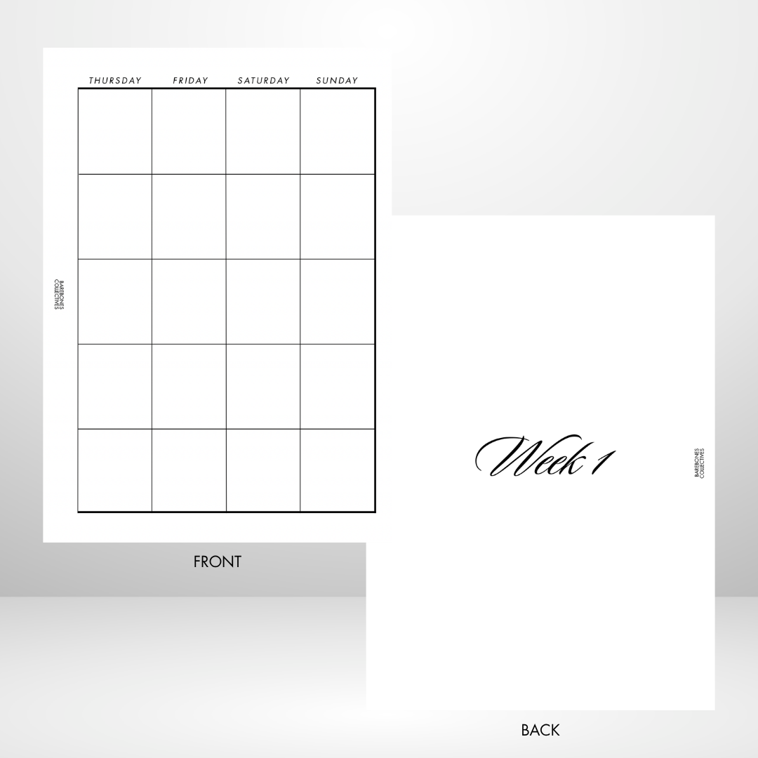 Barebones Monthly Planner A5 Inserts