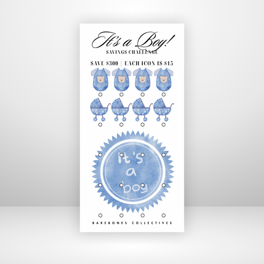 Its a Boy Savings Challenge Save $300