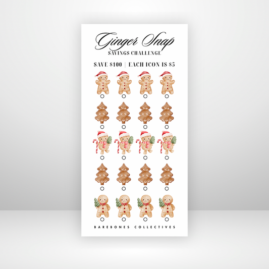 Ginger Snap Christmas 3x6 Savings Challenge Save $100