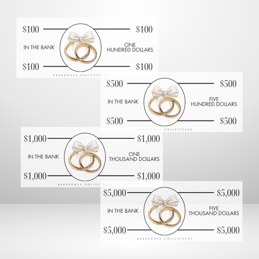 Wedding Rings Cash Place Holders