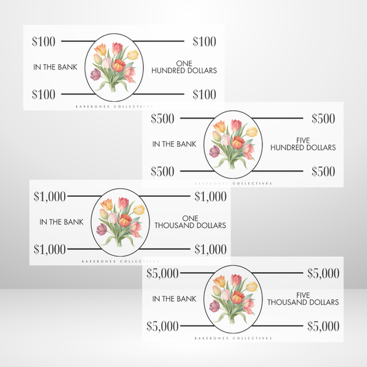 Bunch of Flowers Cash Place Holders