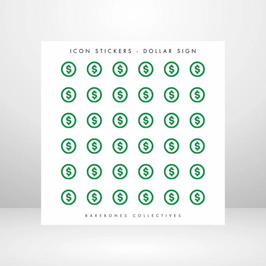 Dollar Sign Icon - Planning Sticker Sheet