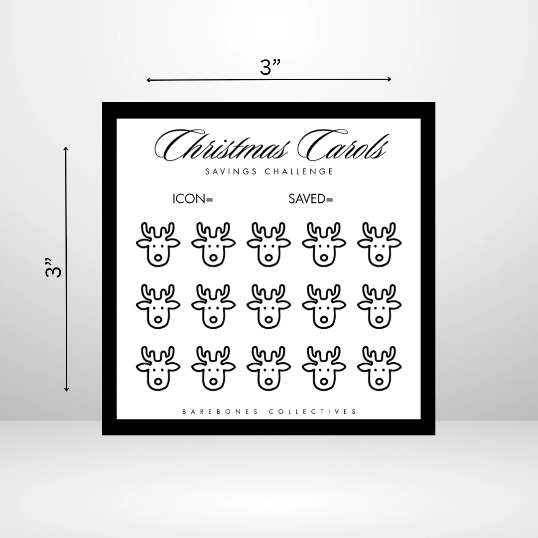 Christmas Carols Noir Small Saving Challenges and Envelope Set