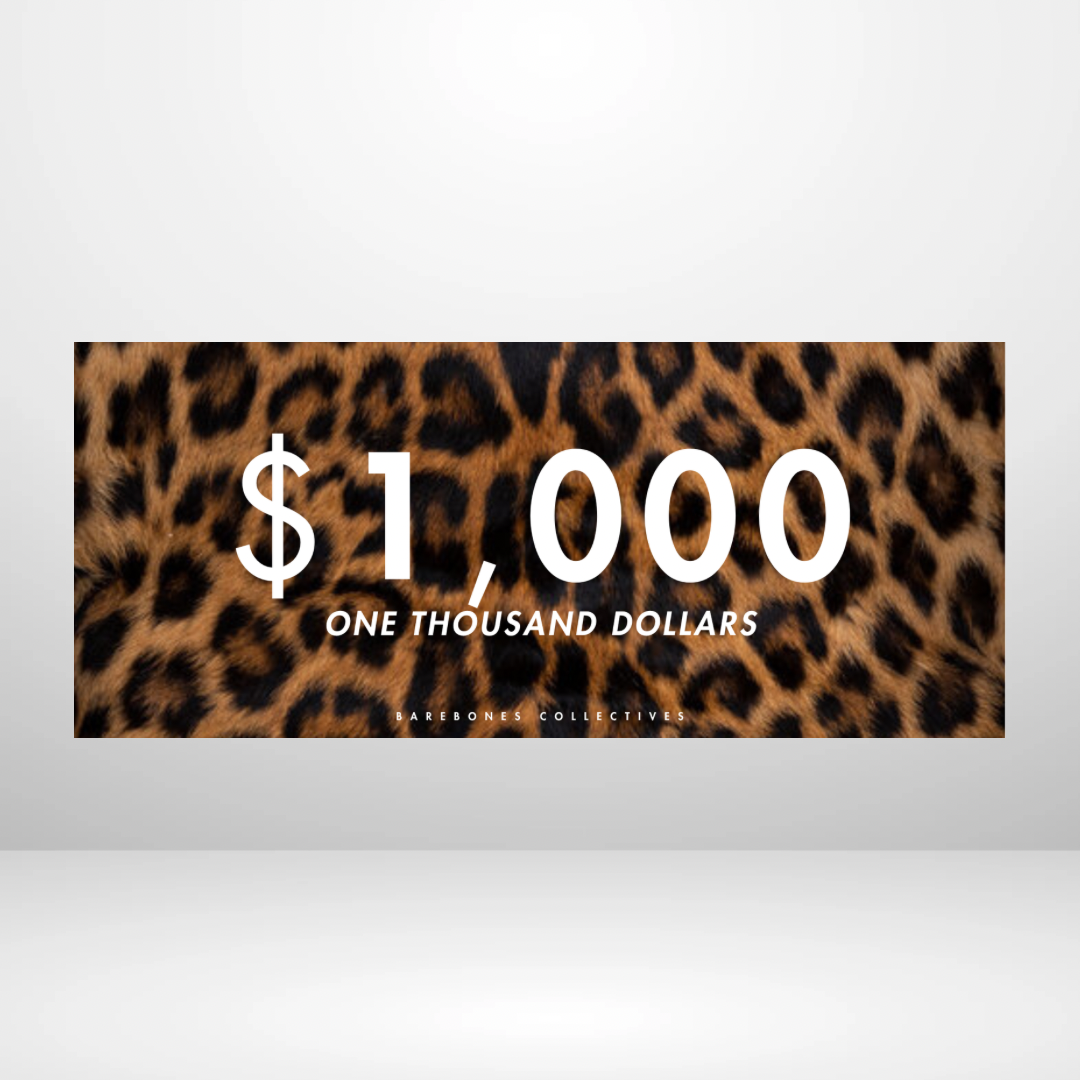 $100 - $50,000 - Leopard Fur Cash Place Holders
