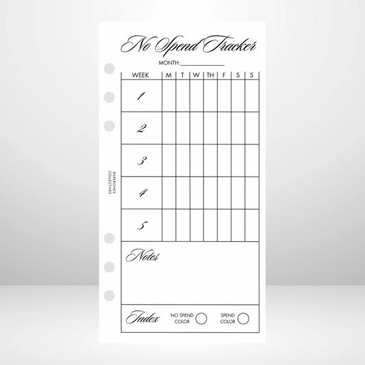 No Spend Tracker Signature Wallet Inserts