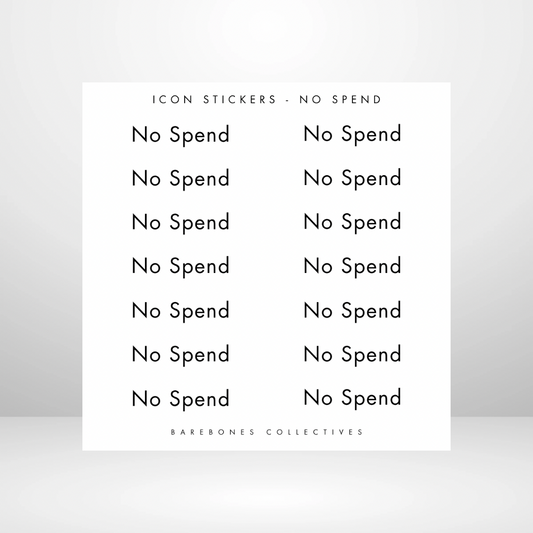 No Spend - Planning Sticker Sheet