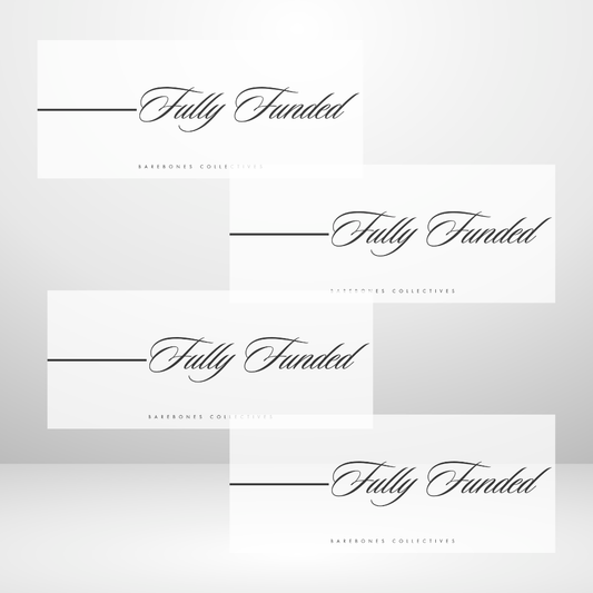 Fancy Font Fully Funded Set of 4 In the Bank Cash Place Holders