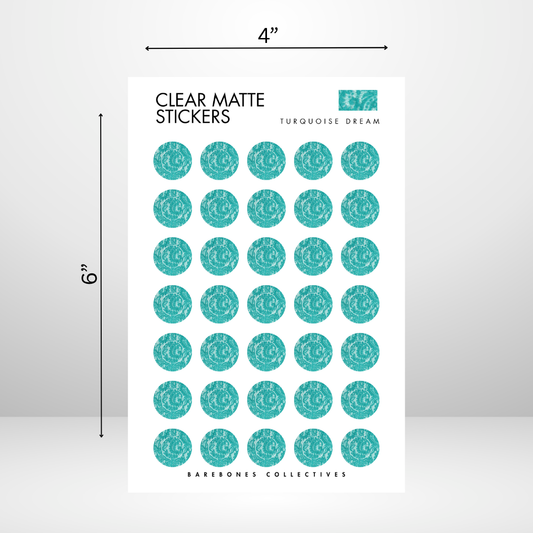Turquoise Dream Halo 4x6 Sticker Sheet
